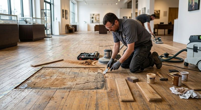 Our team working on Wood Floor Service projects in Cheyenne, WY