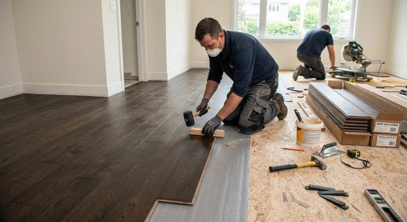 Dark Wood Floor Installation in Cheyenne, WY