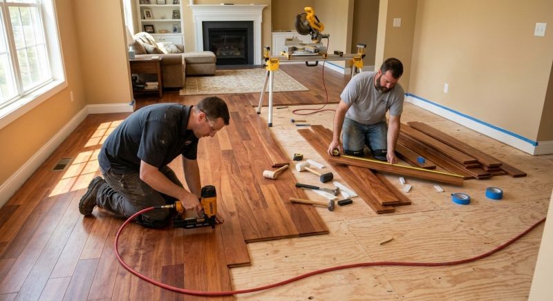 Cherry Floor Installation in Wellington, CO